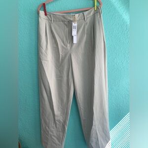 House of Harlow 1960 women’s ivory  Striped Dress Pants Large workwear pinstripe